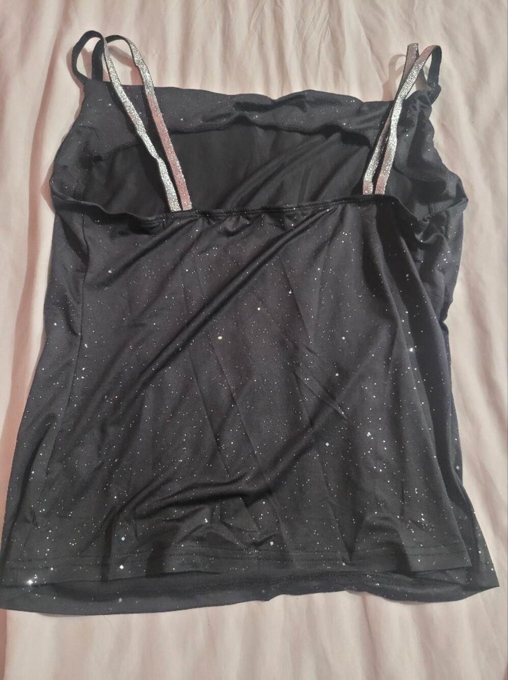 Black Glitter Sleeveless Women's Coat